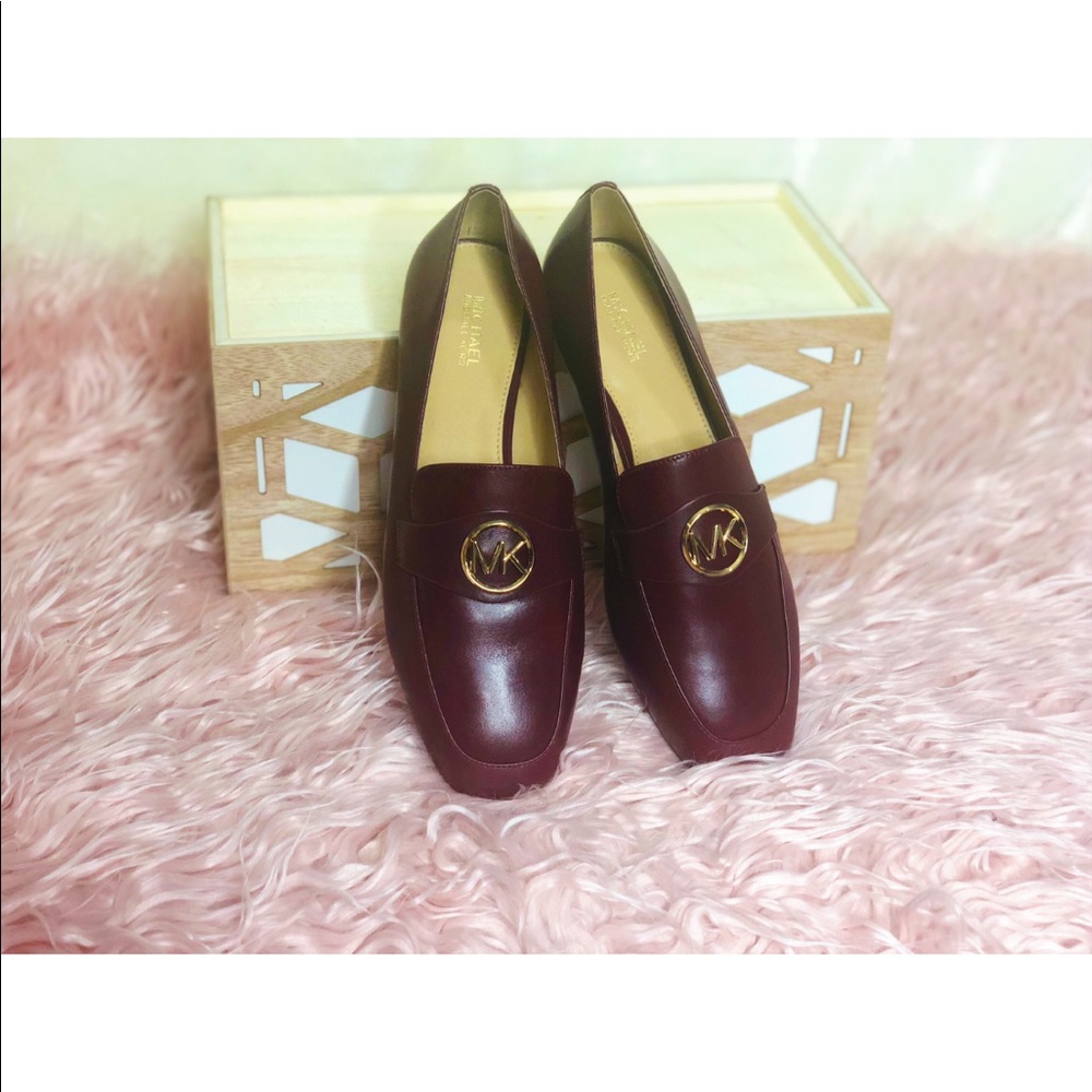 Michael kors wine red flat shoes